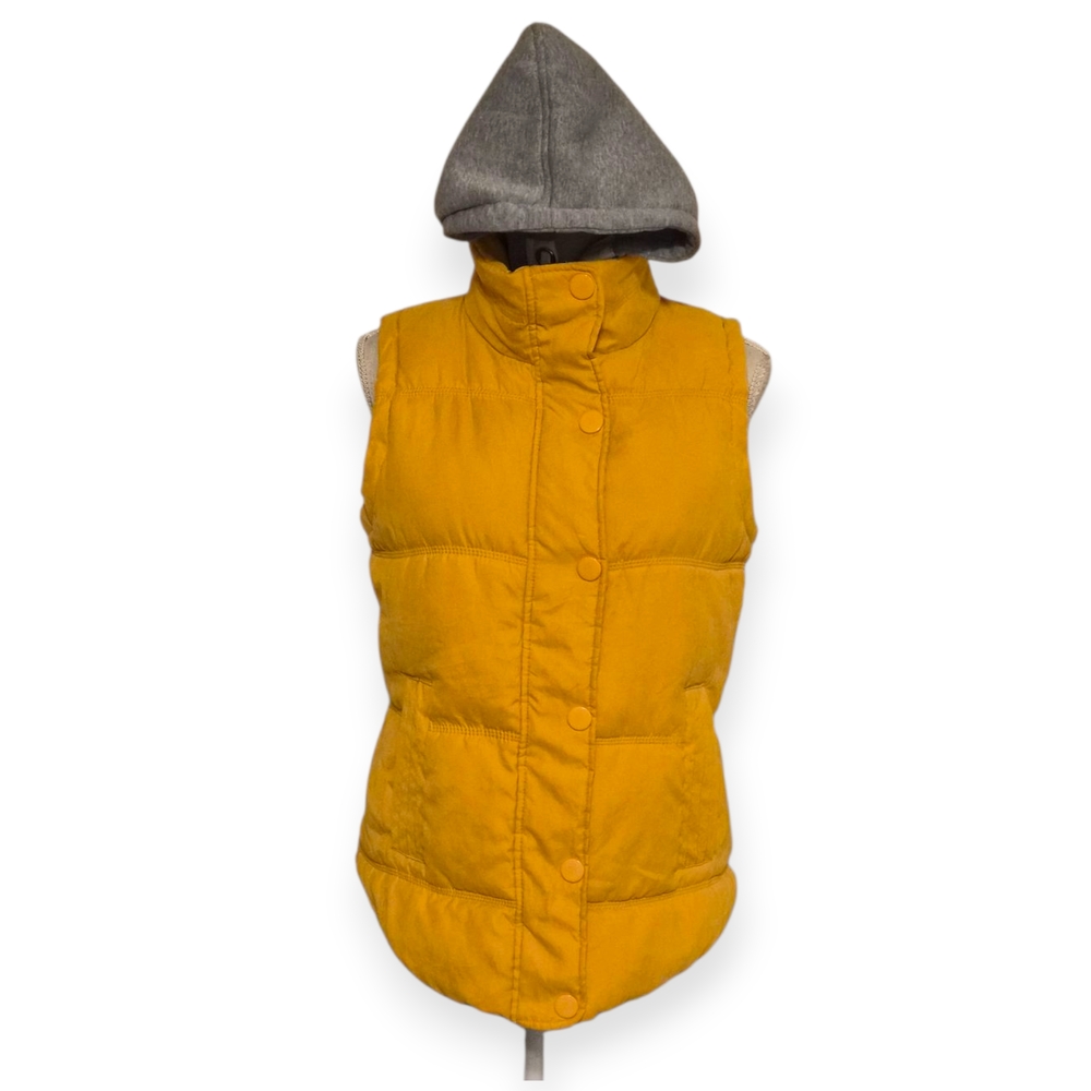 M.S.K.Z.X | Women's Yellow Hooded Quilted Puffer Vest